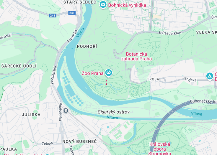 Map of Prague Zoo, Prague