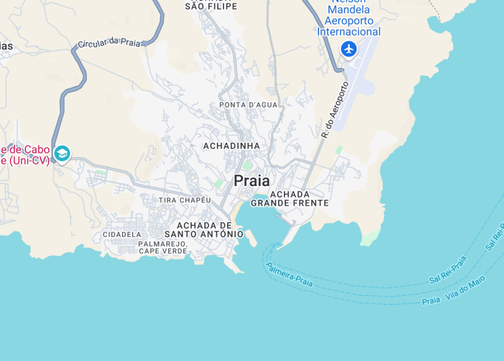 Map of Praia, Cabo Verde