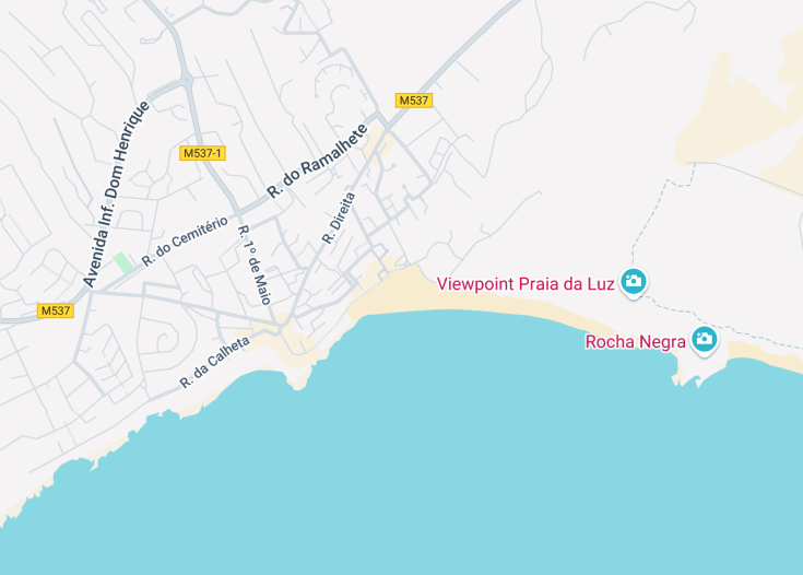 Map of Praia da Luz, Portugal