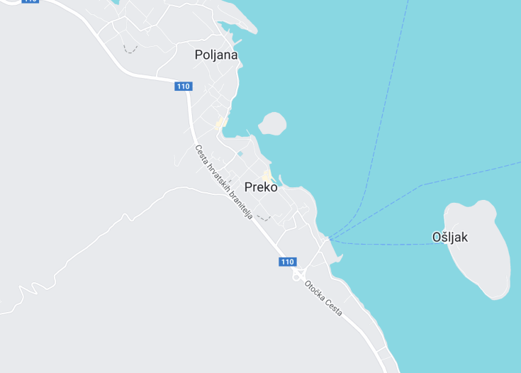 Map of Preko, Croatia