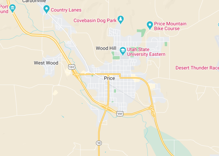 Map of Price, Utah (USA)