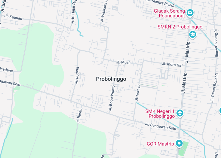 Map of Probolinggo, Indonesia