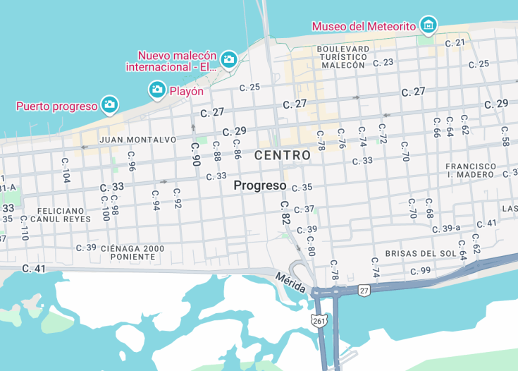 Map of Progreso, Mexico