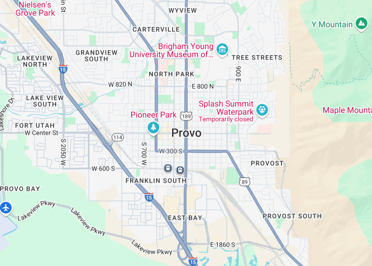 Map of Provo, Utah (USA)