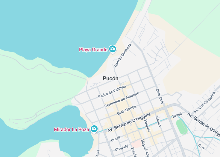 Map of Pucón, Chile