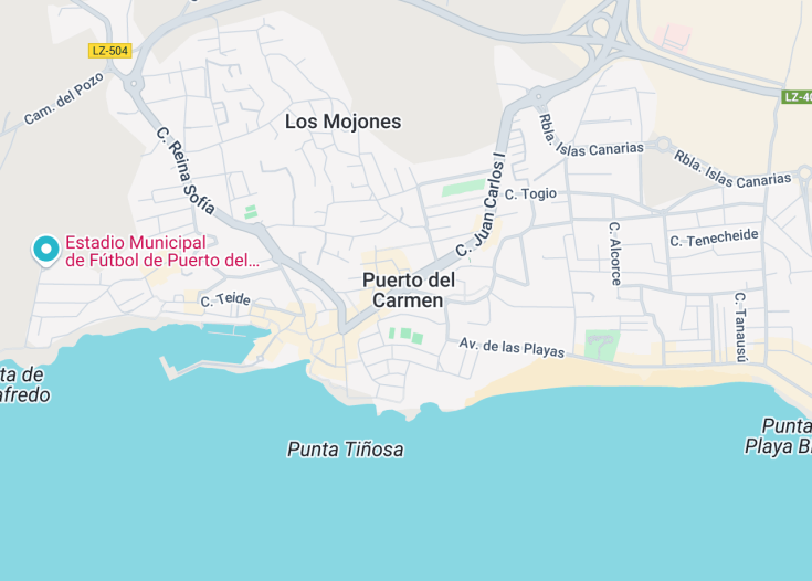 Map of Puerto del Carmen, Lanzarote (Canaries, Spain)