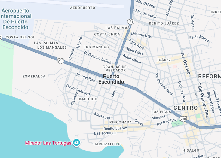 Map of Puerto Escondido, Mexico