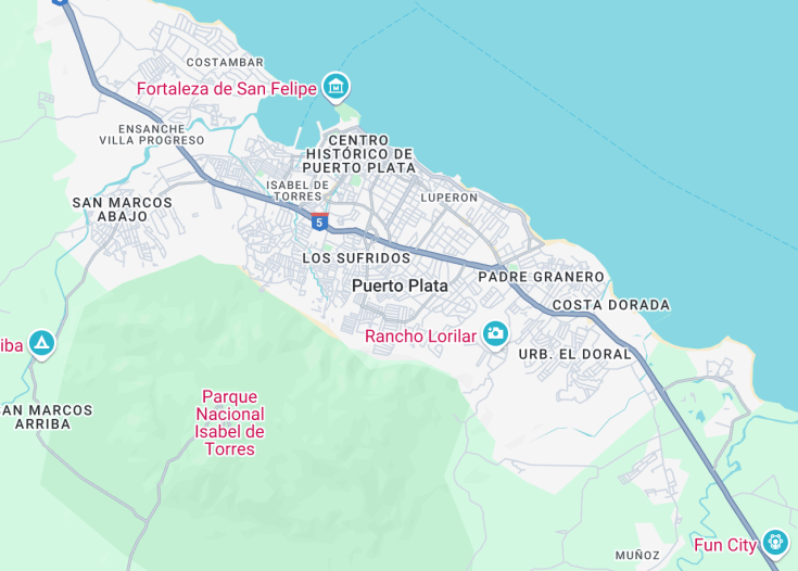 Map of Puerto Plata, Dominican Republic