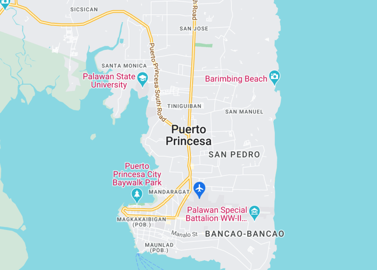 Map of Puerto Princesa, Philippines