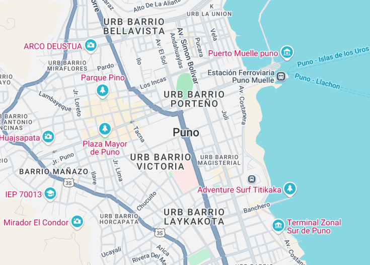 Map of Puno, Peru