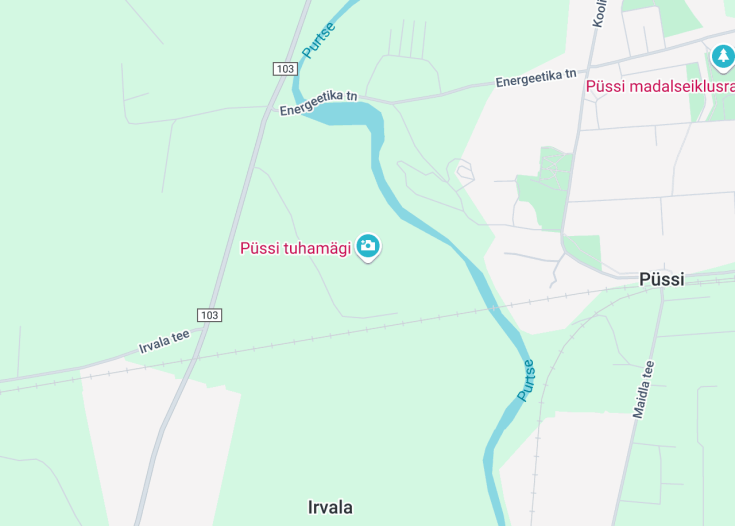 Map of Püssi tuhamägi (Gun ash hill), Püssi