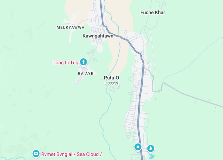 Map of Putao, Myanmar