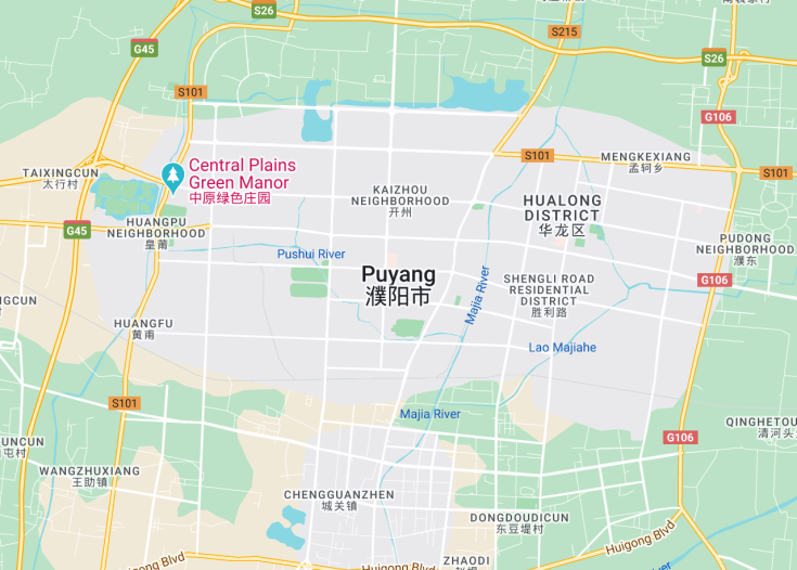 Map of Puyang, China