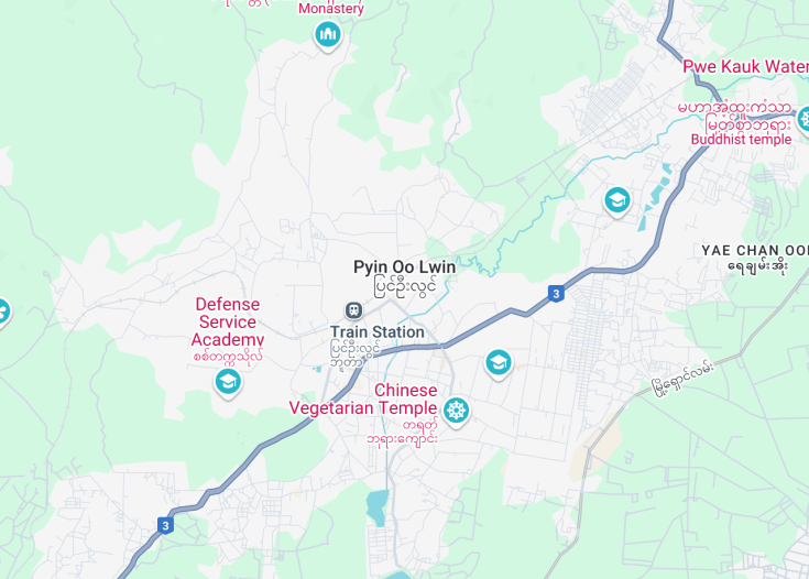 Map of Pyin Oo Lwin, Myanmar