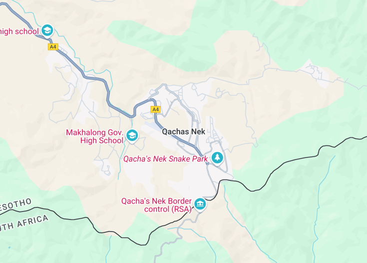 Map of Qacha’s Nek, Lesotho