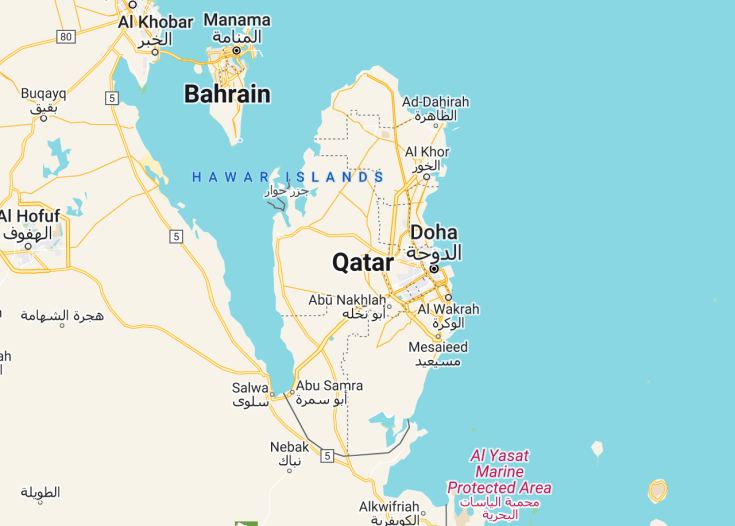 Map of Qatar, 