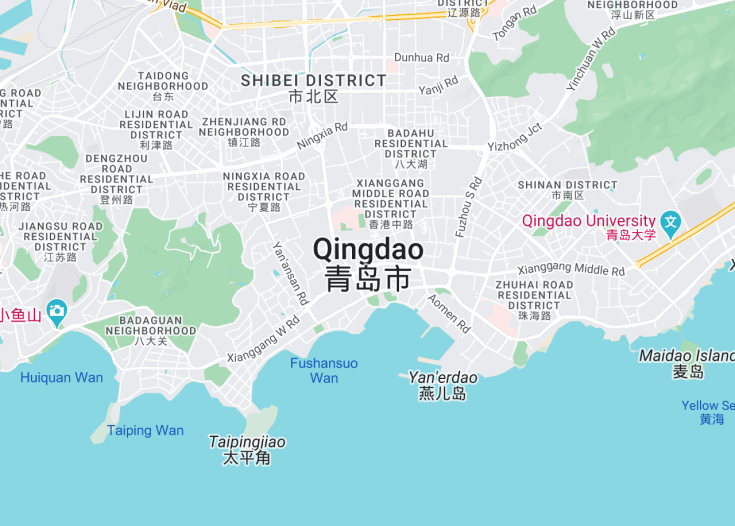 Map of Qingdao, China