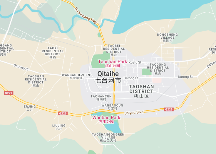 Map of Qitaihe, China