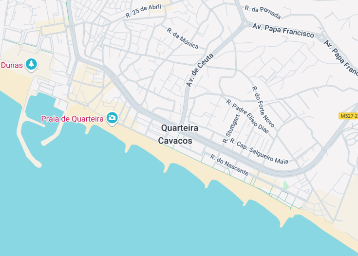 Map of Quarteira, Portugal