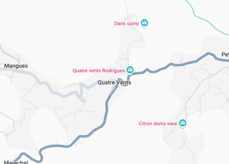 Map of Quatre Vents, Rodrigues (Mauritius)