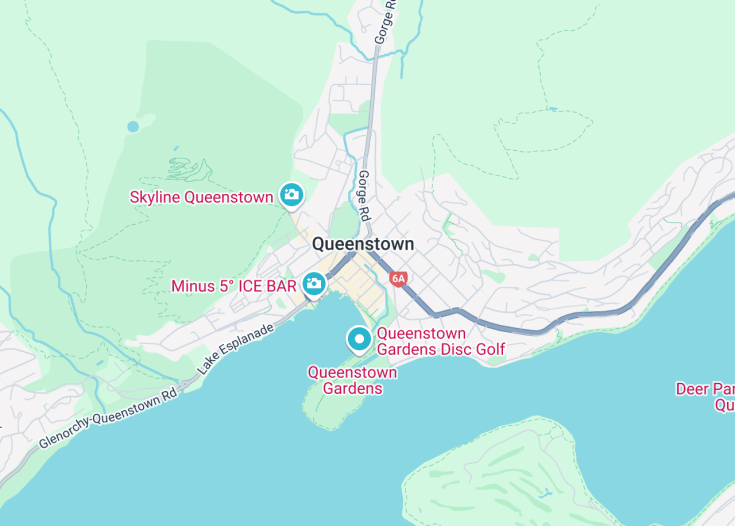 Map of Queenstown, New Zealand