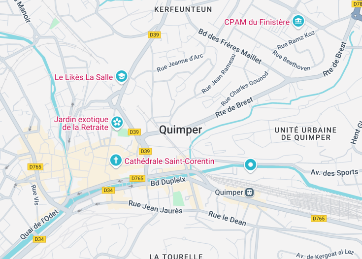 Map of Quimper, France