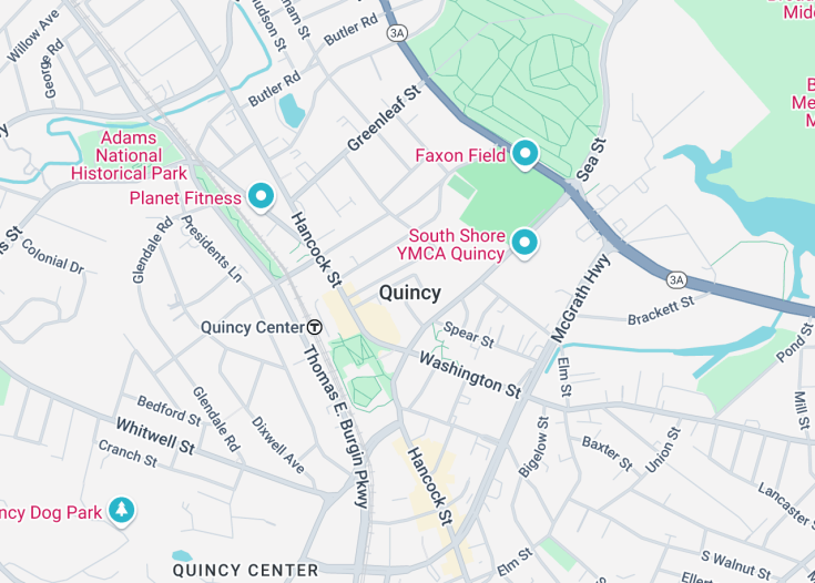 Map of Quincy, Massachusetts (USA)