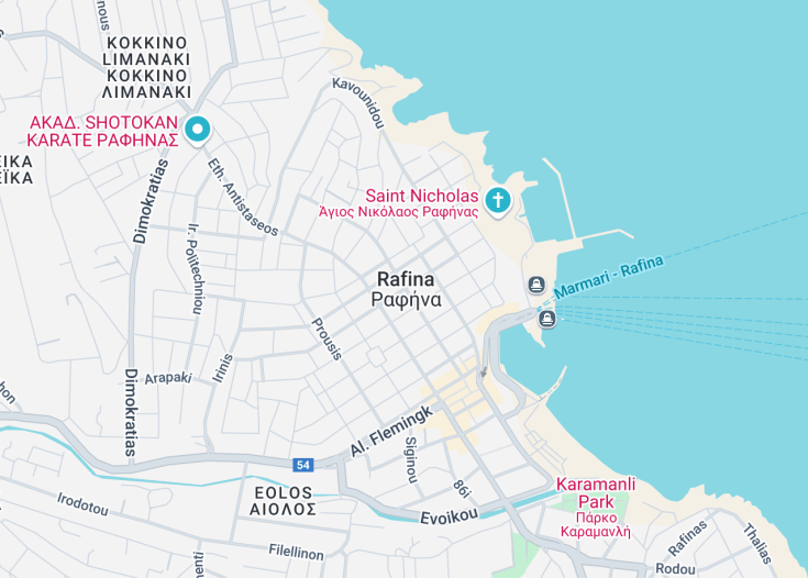 Map of Rafina, Greece