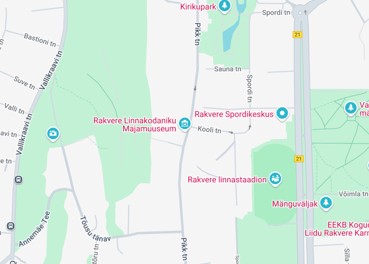 Map of Rakvere Linnakodaniku Majamuuseum, Rakvere