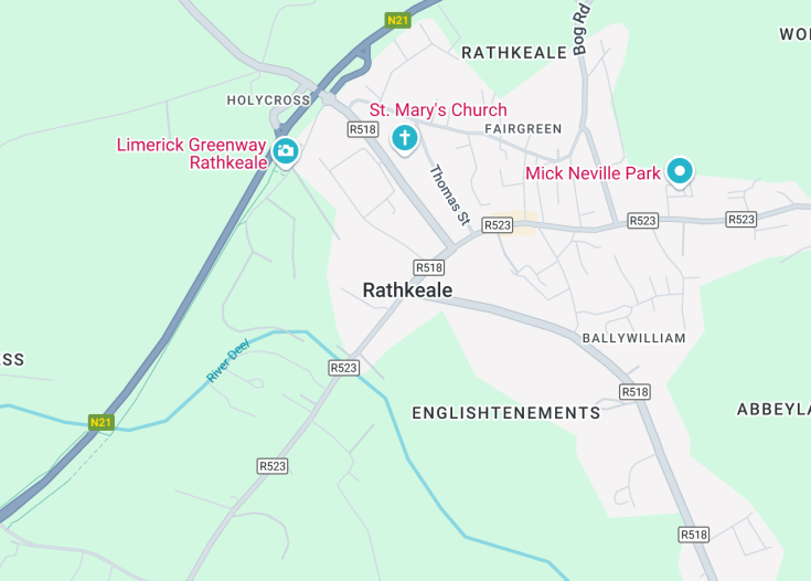 Map of Rathkeale, Ireland