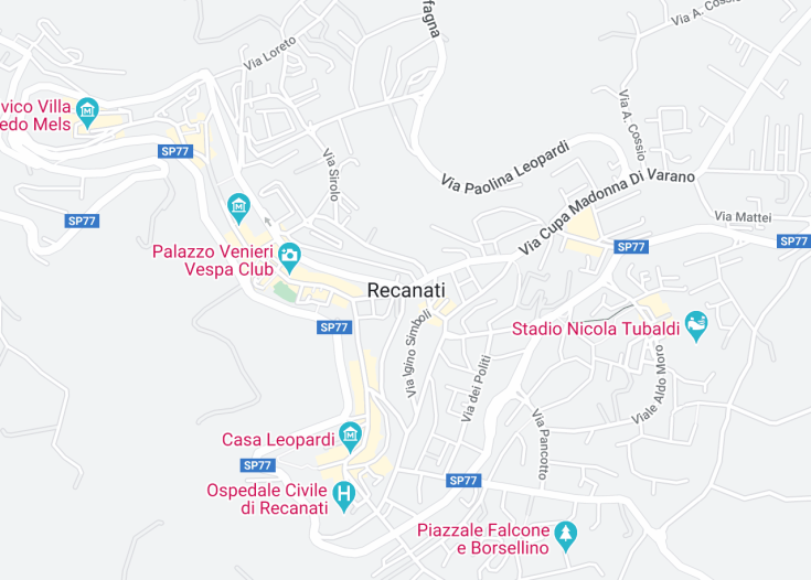 Map of Recanati, Italy