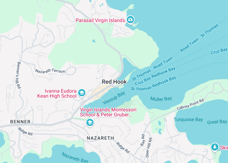 Map of Red Hook, U.S. Virgin Islands (USA)