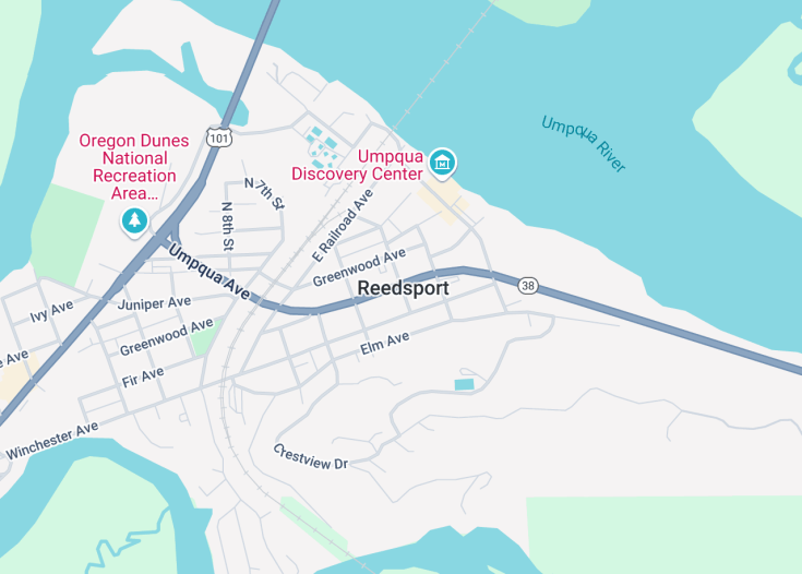 Map of Reedsport, Oregon (USA)