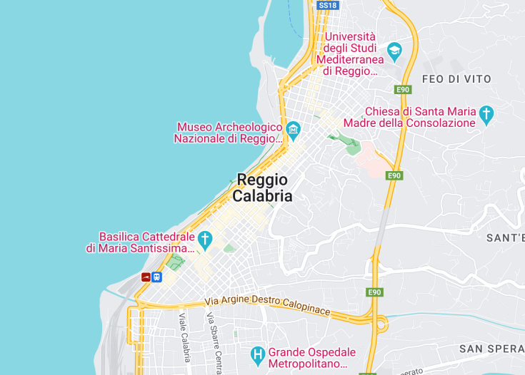 Map of Reggio Calabria, Italy