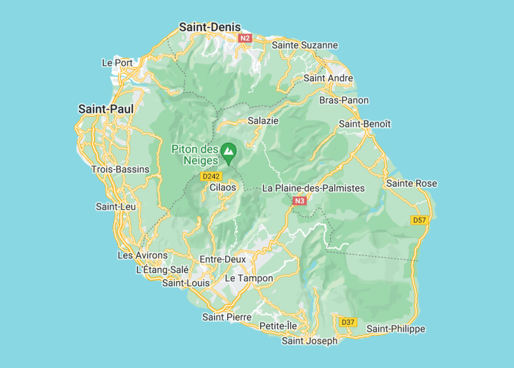 Map of Réunion (France), 