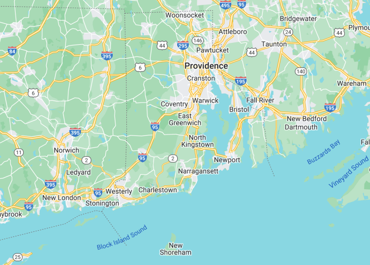 Map of Rhode Island (USA), 