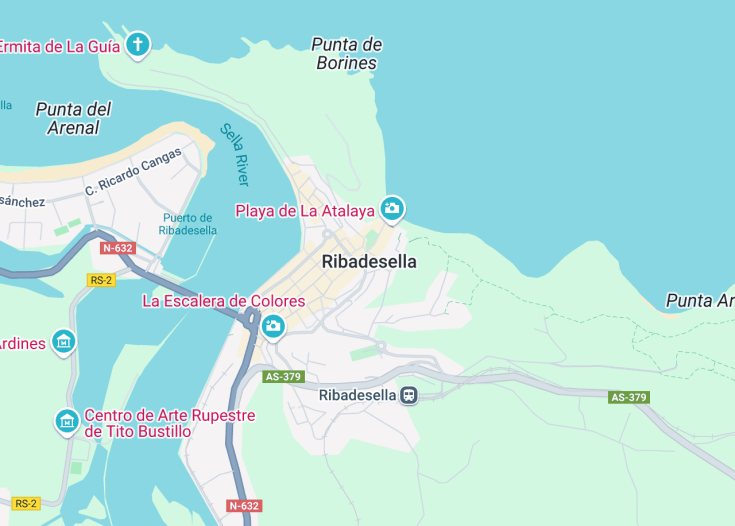 Map of Ribadesella, Spain