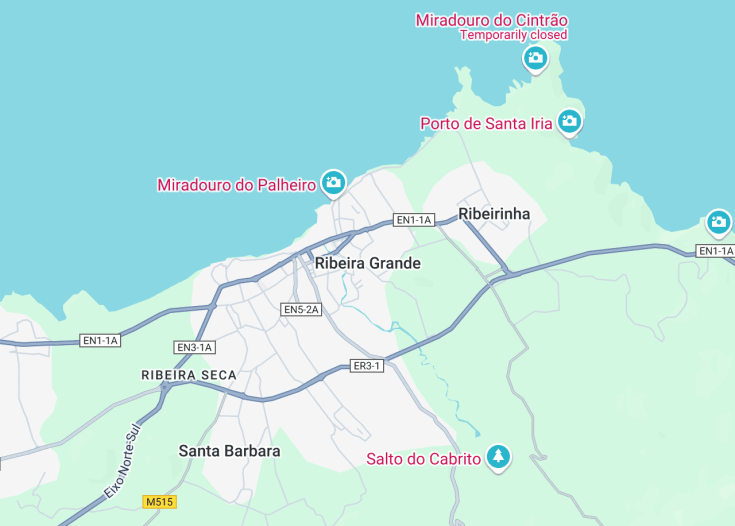 Map of Ribeira Grande, Azores (Portugal)