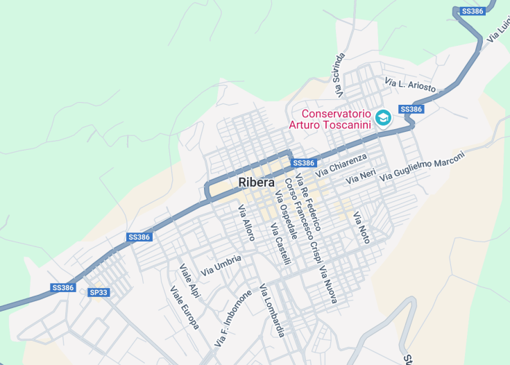 Map of Ribera, Italy