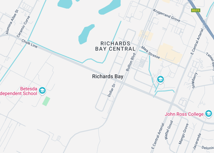 Map of Richards Bay, South Africa