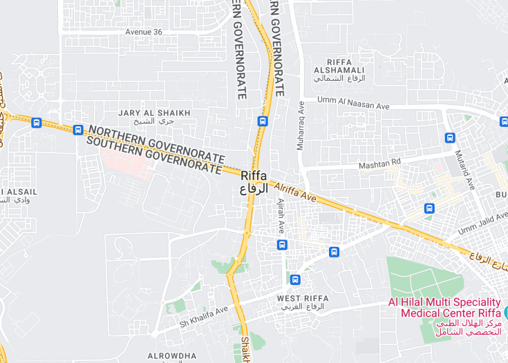 Map of Riffa, Bahrain