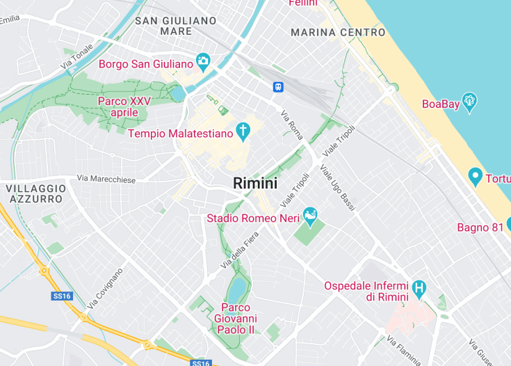 Map of Rimini, Italy