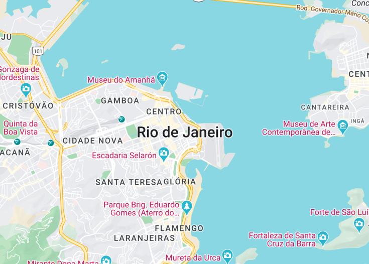 Map of Rio De Janeiro, Brazil