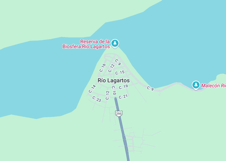 Map of Rio Lagartos, Mexico