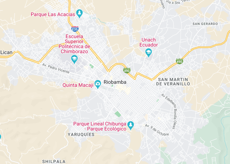 Map of Riobamba, Ecuador