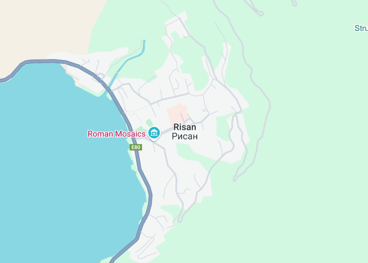 Map of Risan, Montenegro