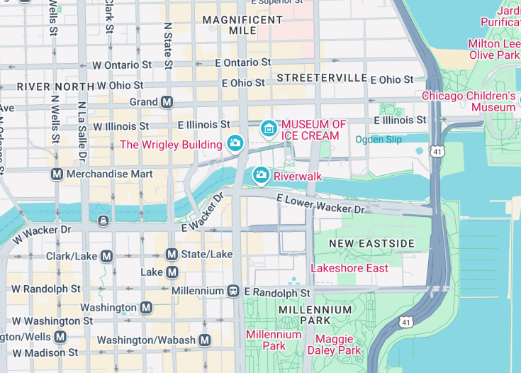 Map of Riverwalk, Chicago