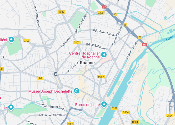 Map of Roanne, France