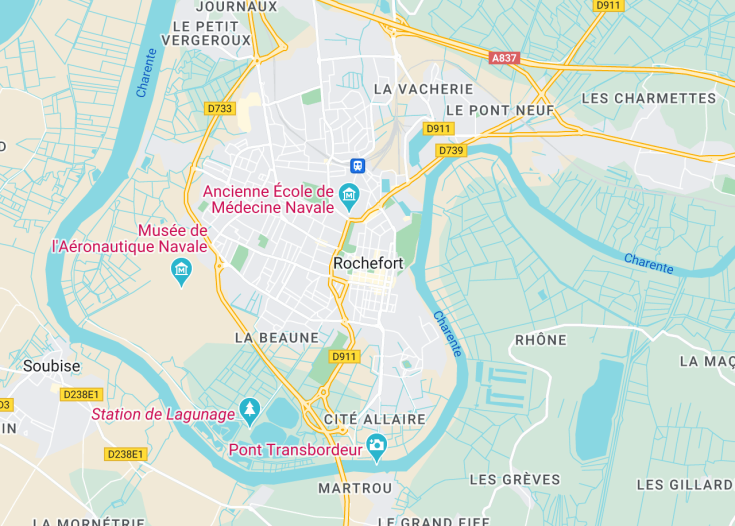 Map of Rochefort, France