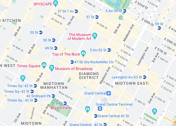 Map of Rockefeller Center, New York